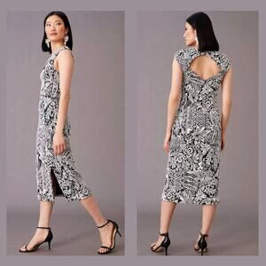 Anthropologie Jacquard Cut-Out Midi Dress - New - Small